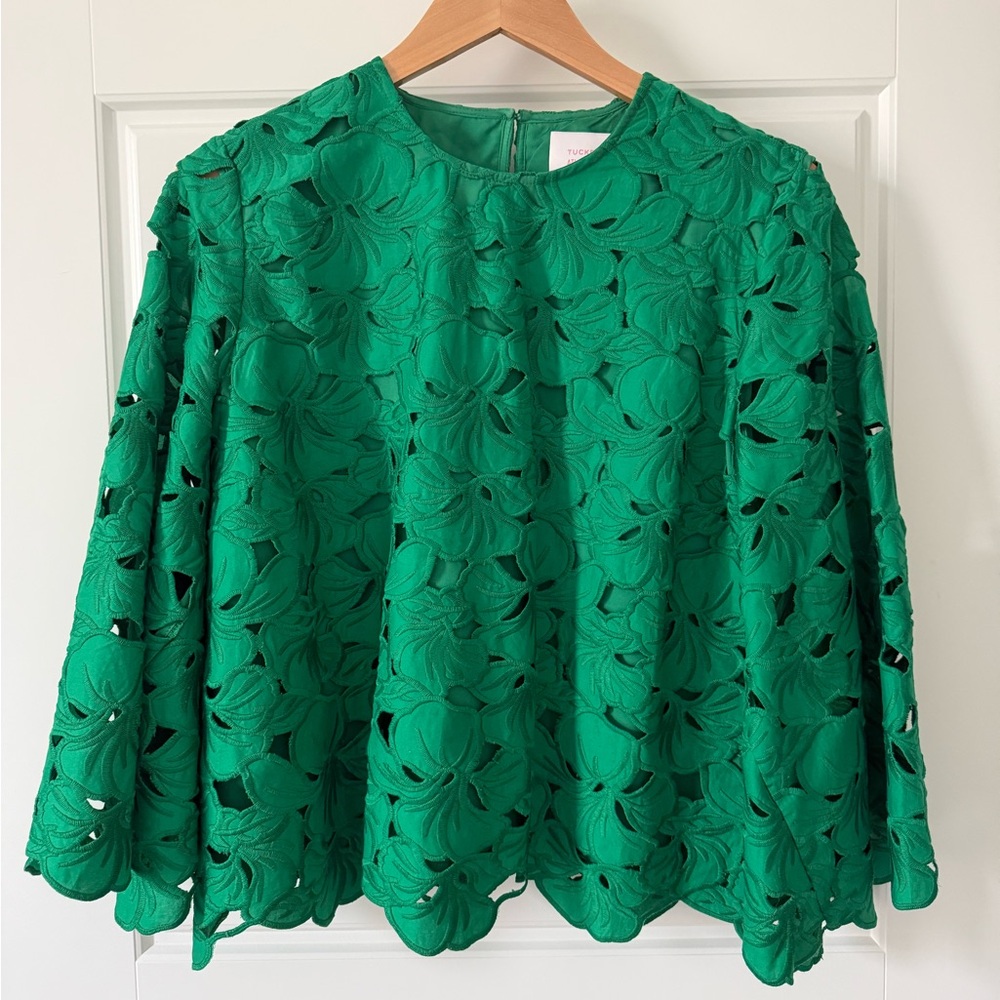 Tuckernuck Atlantic Pacific Mia 3d Lace Top | Color: Green | Size: Large $249